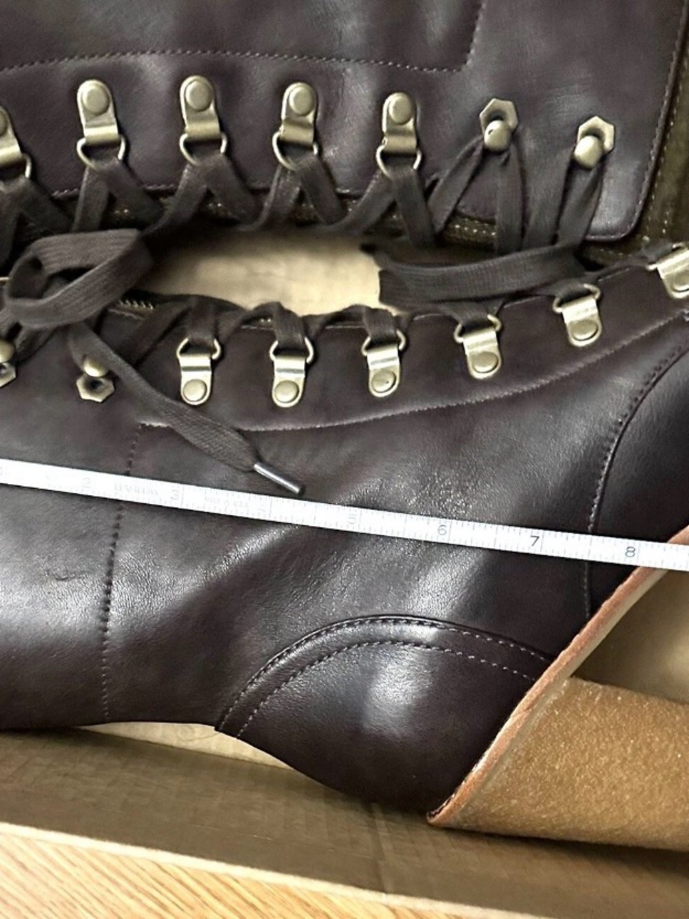 UGG ‘Fabrice’ Size 9.5 Dark Brown/Olive Accent, Gorgeous Heel Combat Boot